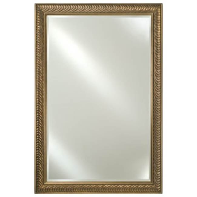 Afina Corporation Framed Mirror 16X22 Brushed Satin Gold Beveled