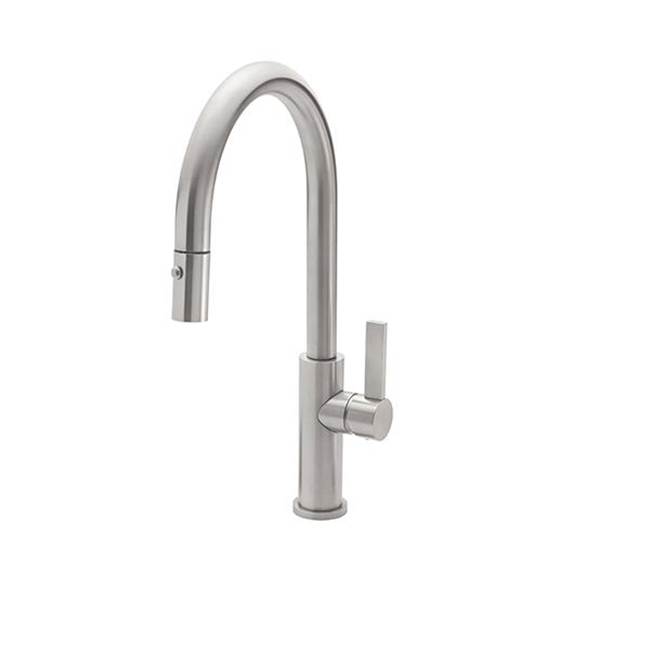 California Faucets Pull-Down Kitchen Faucet with Squeeze or Button Sprayer - Low Arc Spout