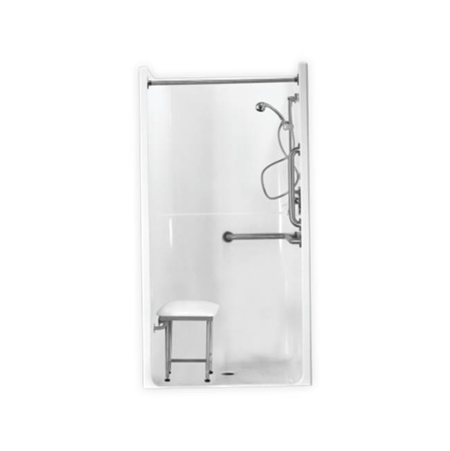 Clarion Bathware 38'' (42 3/4'' Overall) Barrier-Free Shower W/ 3/4'' Threshold And Double Return Flange - Center Drain