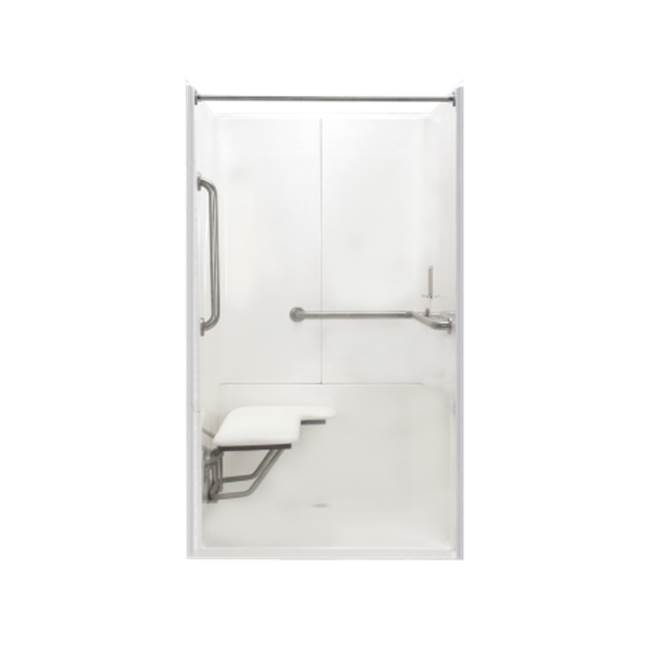 Clarion Bathware 44'' 3-Piece Barrier-Free Shower W/ 2'' Threshold - Rear Center Drain