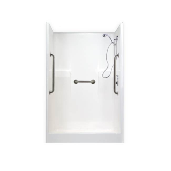 Clarion Bathware 48'' Shower W/ 6'' Threshold And Molded Seat - Center Drain