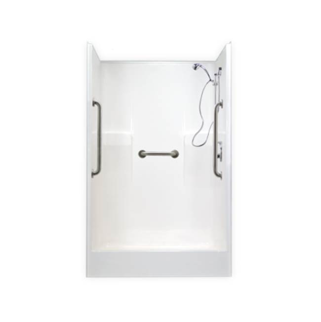 Clarion Bathware 48'' Shower W/ 8 1/2'' Threshold And Molded Seat - Center Drain