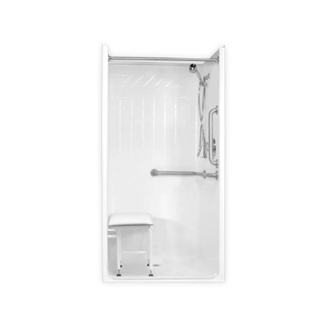 Clarion Bathware 40'' Ada-Compliant Tiled Barrier-Free Transfer Shower W/ 3/4'' Threshold - Rear Center Drain