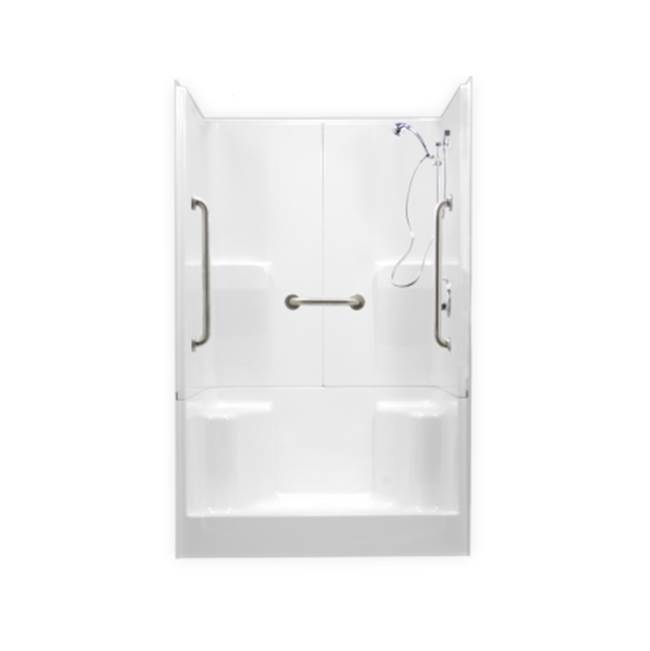 Clarion Bathware 54'' 3-Piece Shower W/ 8.5'' Threshold - Rear Center Drain