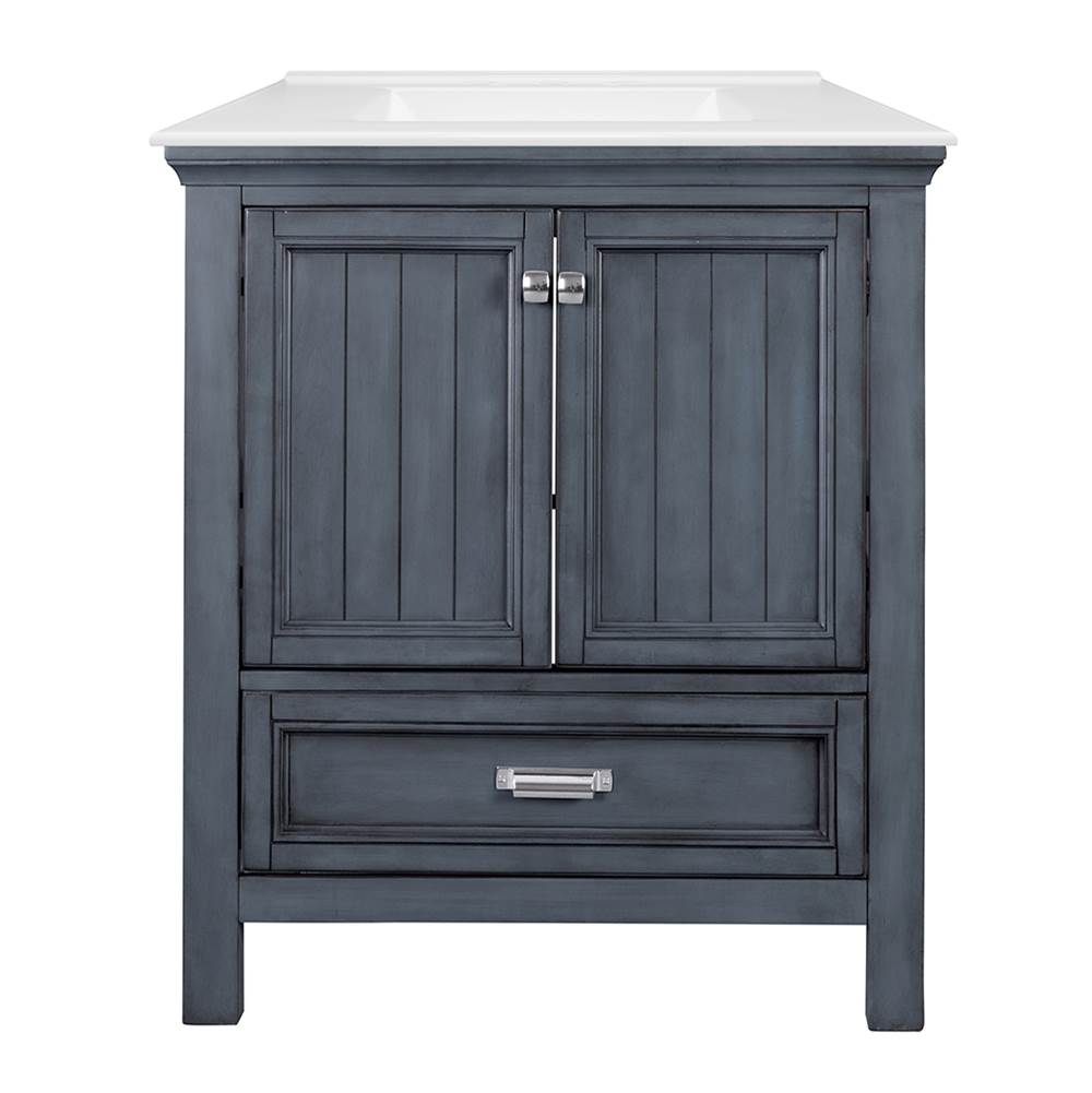 CRAFT + MAIN Brantley 31'' Harbor Blue Vanity with White Fine Fire Clay Top