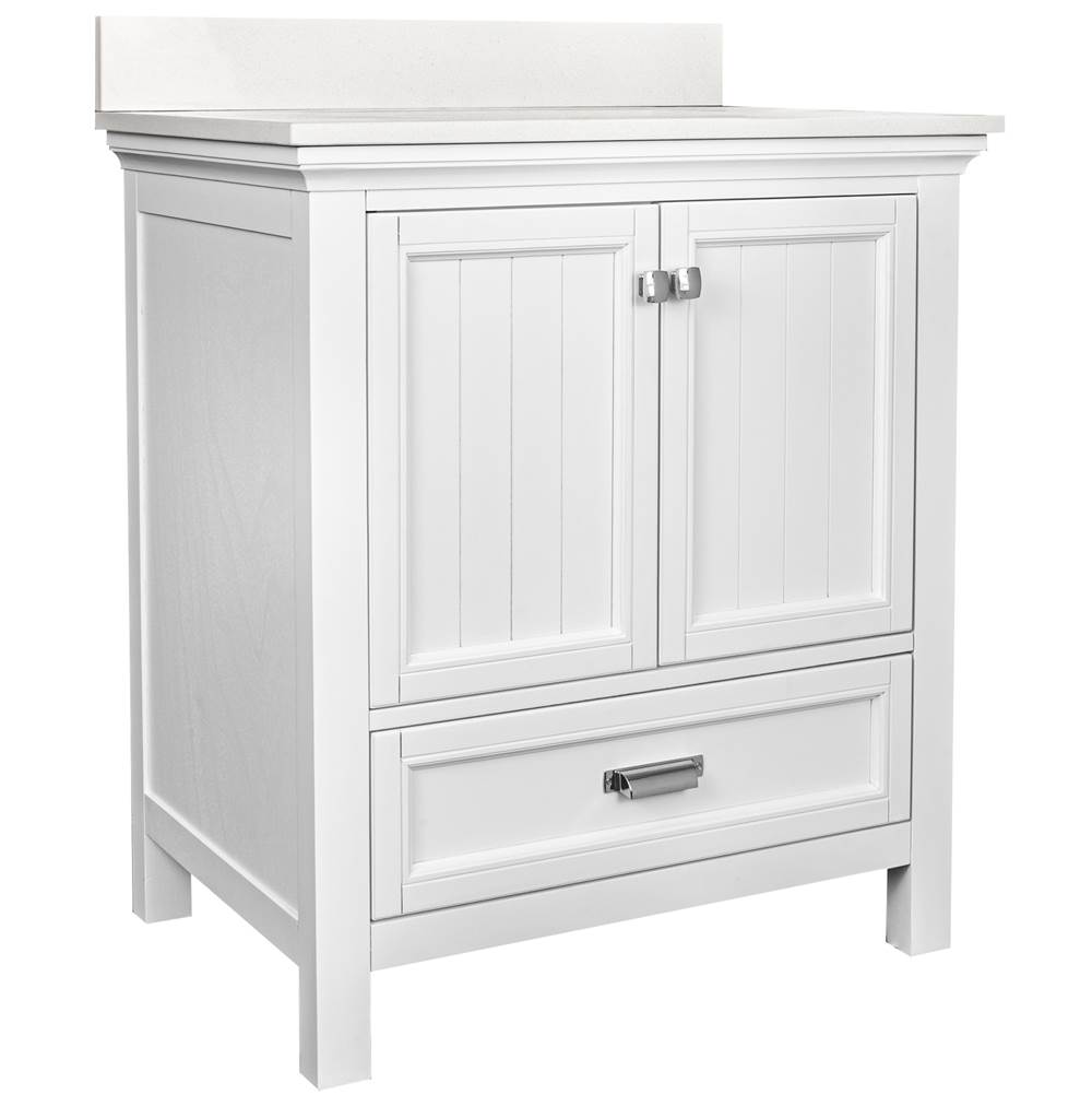 CRAFT + MAIN Brantley 31'' White Vanity with Carrara White Marble Top