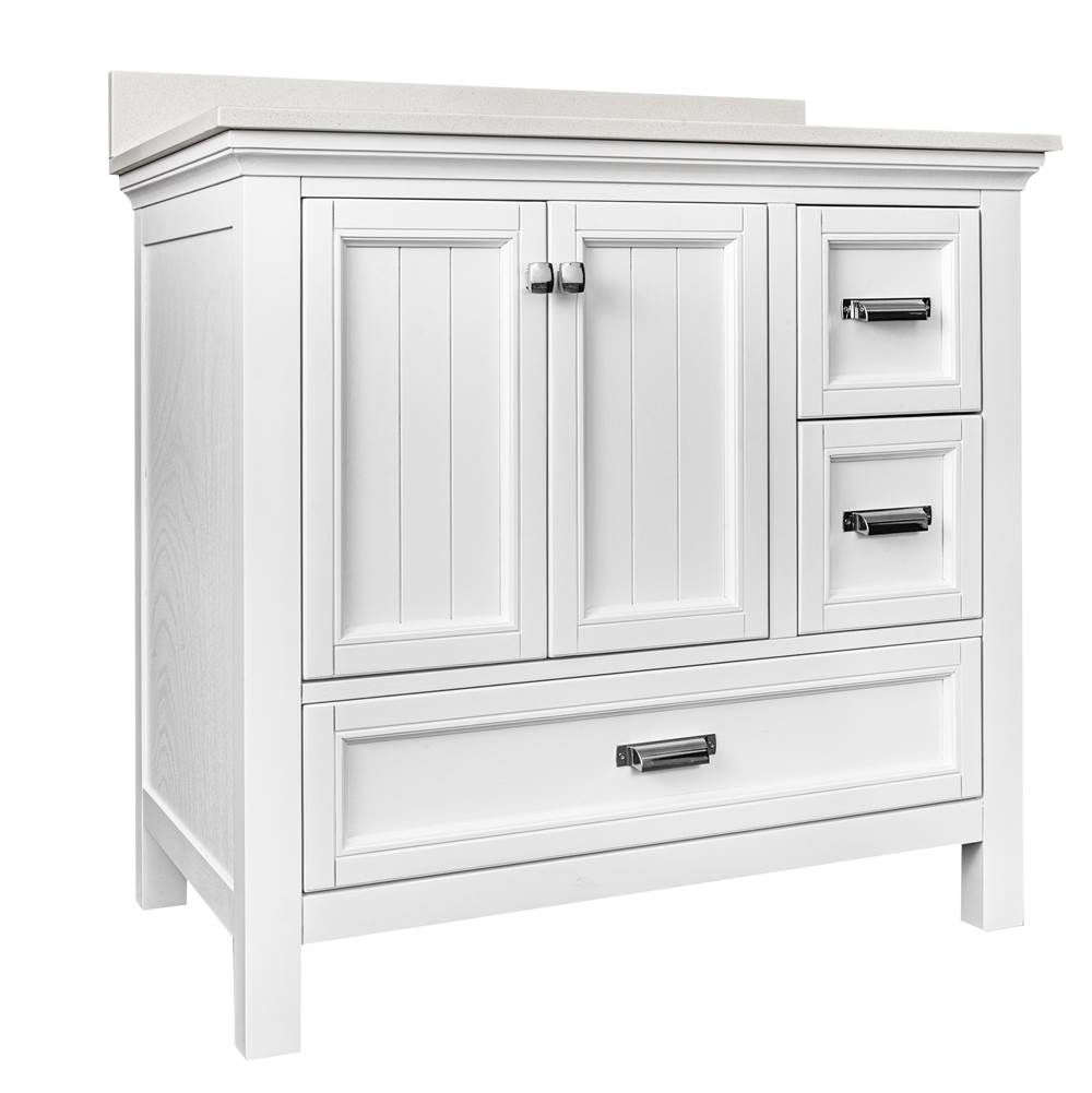 CRAFT + MAIN Brantley 37'' White Vanity with Carrara White Marble Top