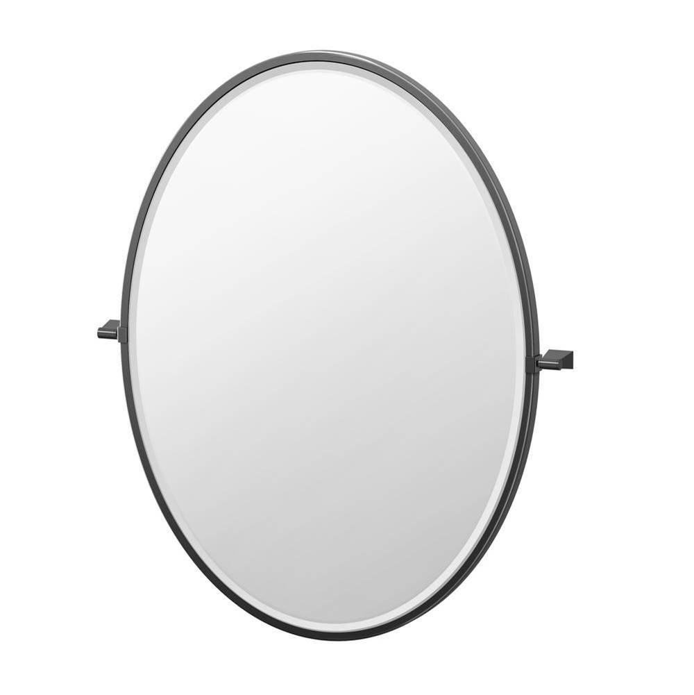 Gatco Bleu 33''H Framed Oval Mirror Matte Black