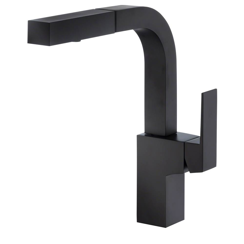 Gerber Plumbing Mid-Town Trim Line 1H Pull-Out Kitchen Faucet w/ SnapBack Retraction 1.75gpm Satin Black