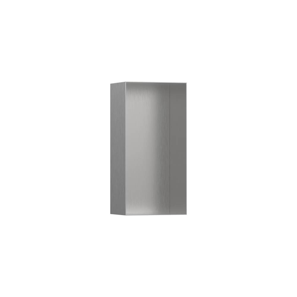 Hansgrohe XtraStoris Minimalistic Wall Niche Frameless 12''x 6''x 4'' in Brushed Stainless Steel