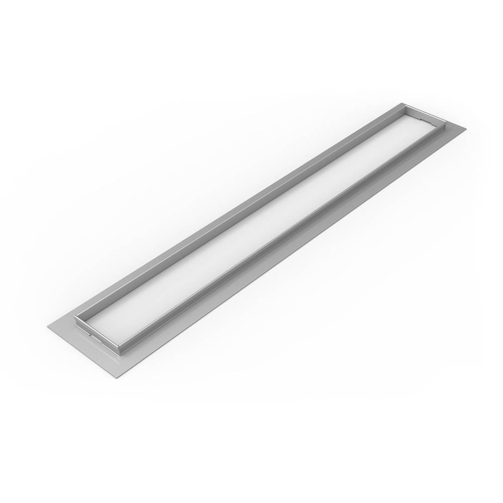 Infinity Drain 60'' Length x 1'' Height Clamping Collar in satin stainless for Universal Infinity Drain™
