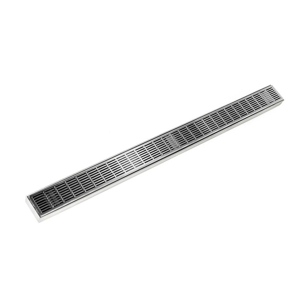 Infinity Drain 48'' FX Series Complete Kit with Perforated Slotted Grate in Polished Stainless