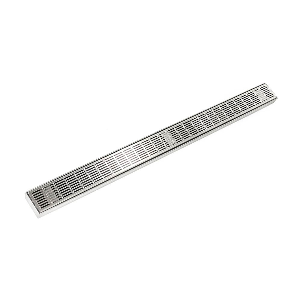 Infinity Drain 48'' FX Series Complete Kit with Perforated Slotted Grate in Satin Stainless
