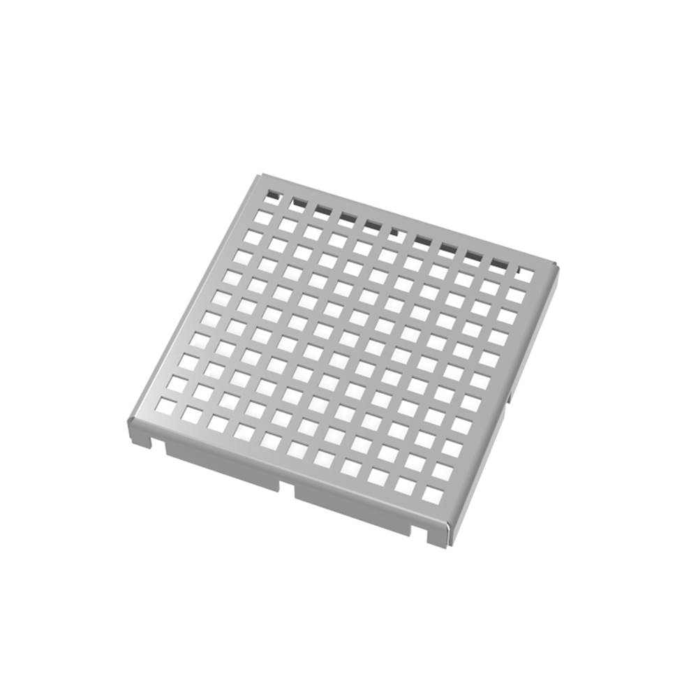 Infinity Drain 5''x5'' LQ5 Squares Pattern Top Plate Satin Stainless Steel