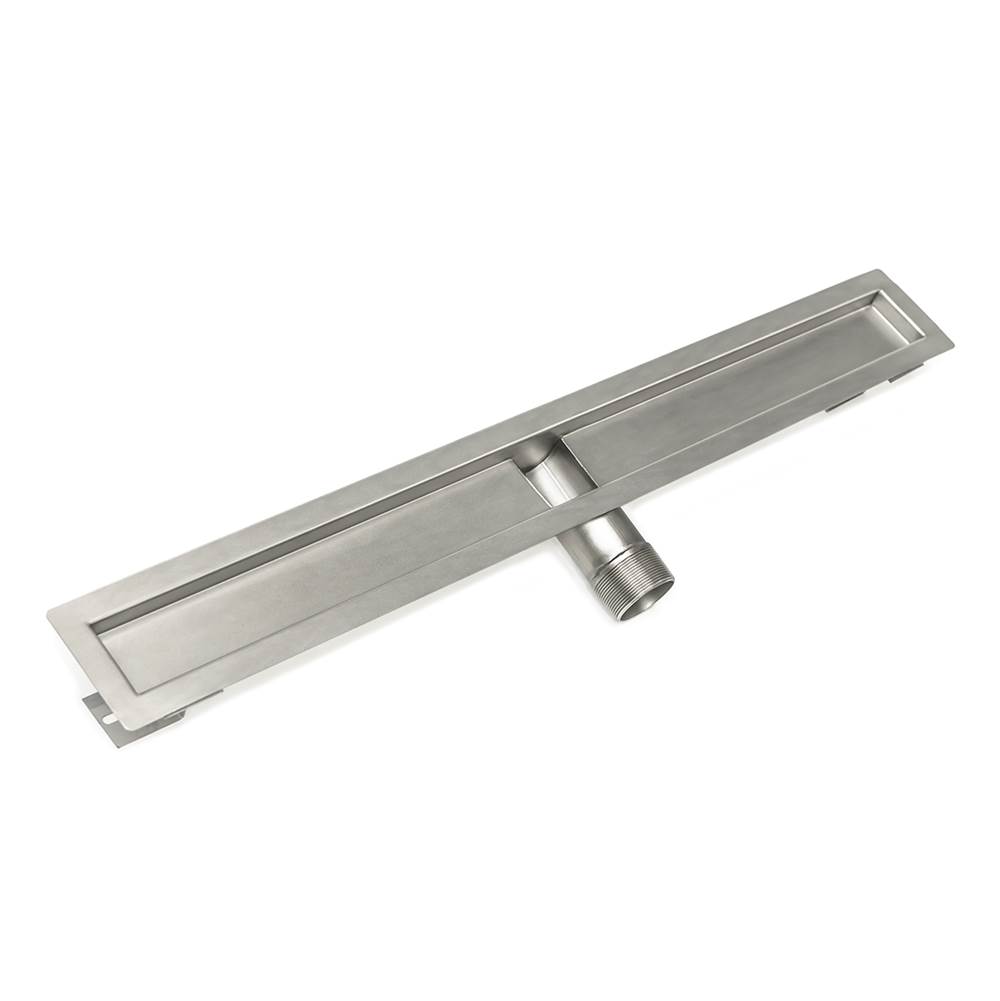 Infinity Drain 32'' Stainless Steel Side Outlet Channel with 2'' Threaded Outlet