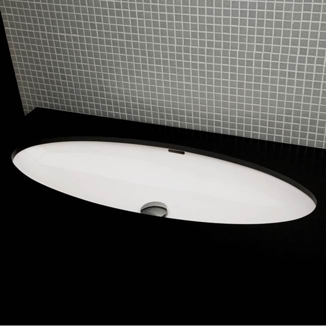 Lacava Under-counter porcelain Bathroom Sink with an overflow.Unglazed exterior.Unglazed exterior. 37 1/4''W, 16''D,  6 1/2''H