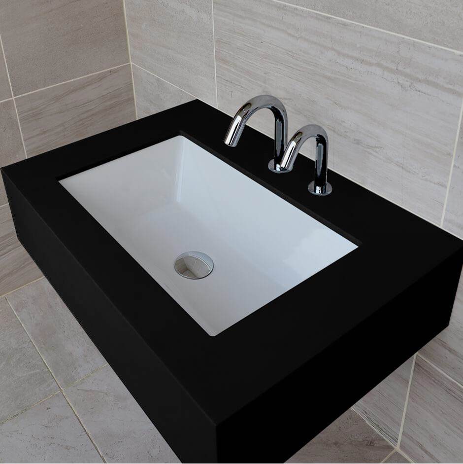 Lacava Uder-counter or self-rimming porcelain Bathroom Sink with an overflow. W: 22'', D: 13 1/2'', H: 6 3/4''.