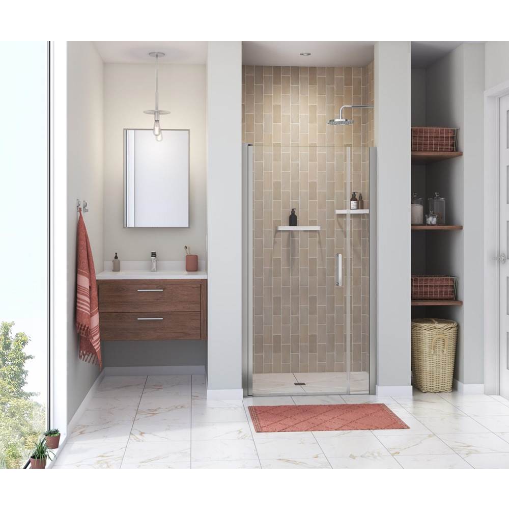 Maax Manhattan 35-37 x 68 in. 6 mm Pivot Shower Door for Alcove Installation with Clear glass & Square Handle in Chrome