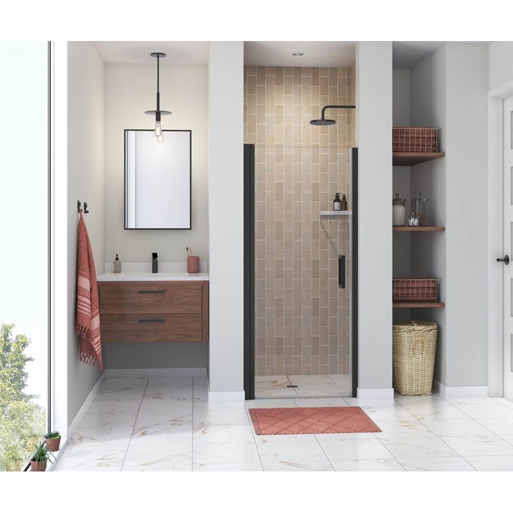 Maax Manhattan 31-33 x 68 in. 6 mm Pivot Shower Door for Alcove Installation with Clear glass & Square Handle in Matte Black