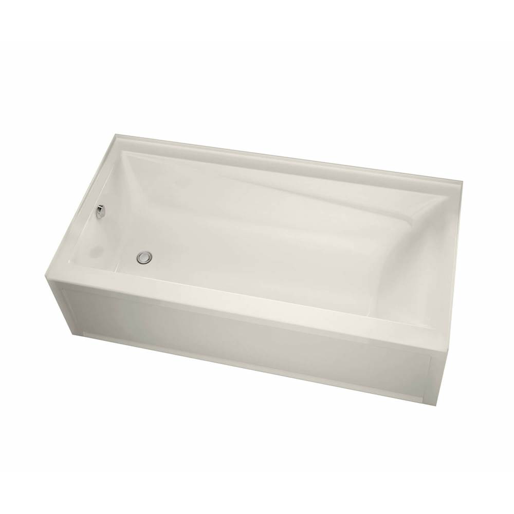 Maax Exhibit 6032 IFS Acrylic Alcove Left-Hand Drain Combined Whirlpool & Aeroeffect Bathtub in Biscuit