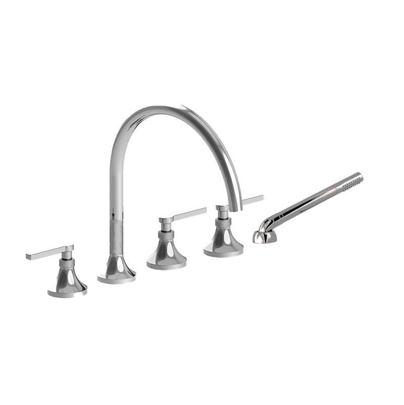 Sigma Roman Tub Set TRIM with Deckmount Handshower CAPELLA UNCOATED POLISHED BRASS .33
