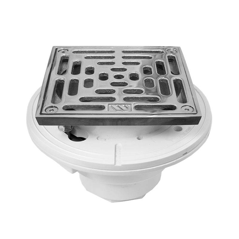 Sigma 3'' Pvc Or Abs Floor Drain With 6 X 6'' Square Adjustable Nickel Trim Sable Bronze .80