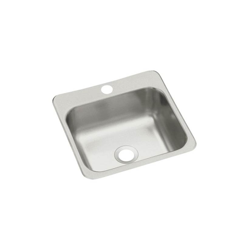 Sterling Plumbing Top-mount single-basin bar sink, 15'' x 15'' x 5-1/2''