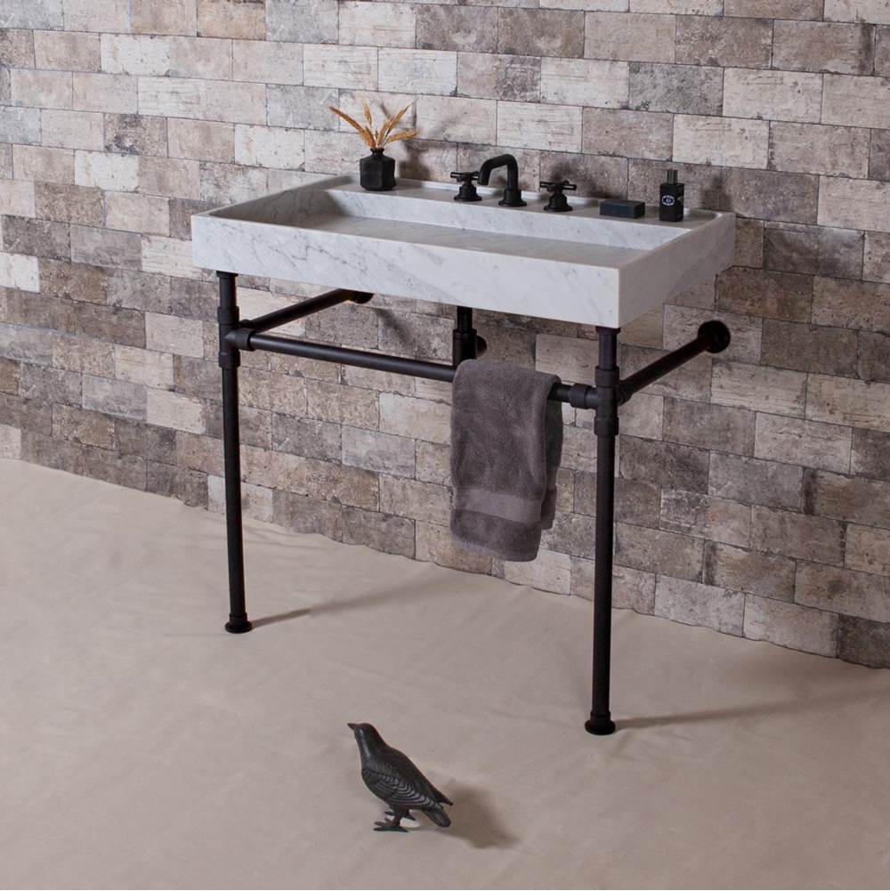Stone Forest Elemental Legs With Crossbar, For 36''X22'' Sinks.  Not For Trough Consoles