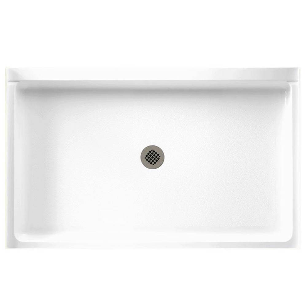Swan SS-3454 34 x 54 Swanstone Alcove Shower Pan with Center Drain Limestone