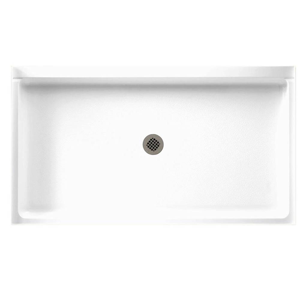 Swan SS-3460 34 x 60 Swanstone Alcove Shower Pan with Center Drain in Bone