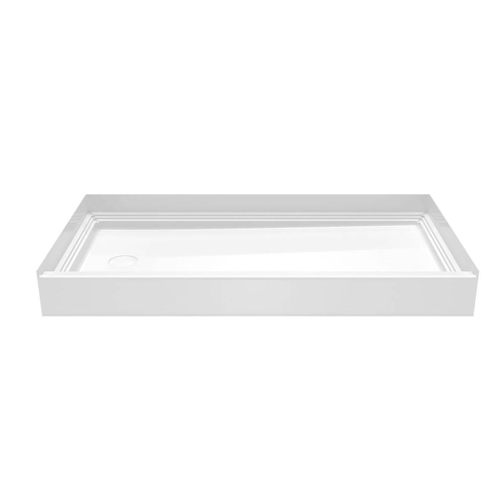 Swan VP6030CPANNSL/R Solid Surface Alcove Shower Pan with Left Hand Drain in Bisque