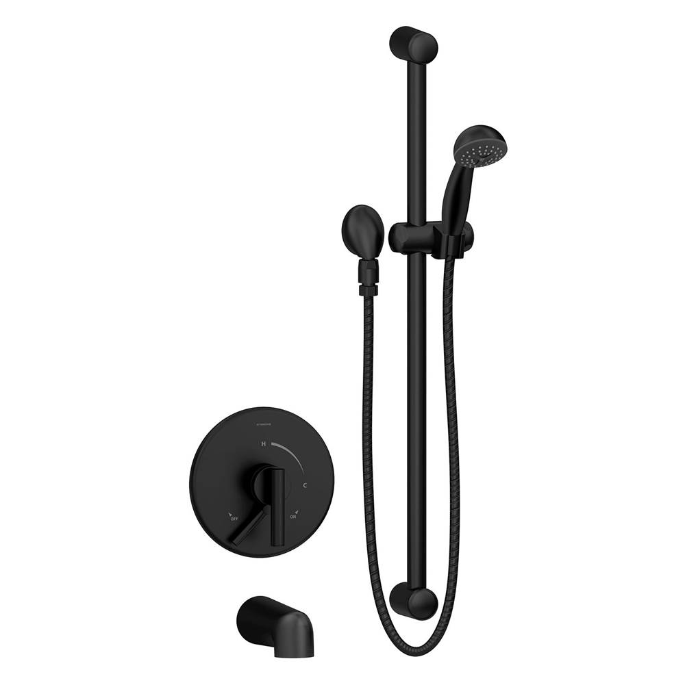 Symmons Dia Single Handle 1-Spray Tub and Hand Shower Trim in Matte Black - 1.5 GPM (Valve Not Included)