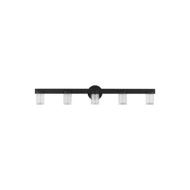 Visual Comfort Modern Collection Kelly Wearstler Esfera 5-Light Dimmable Led Large Bath Vanity With Nightshade Black Finish And Crystal Shades