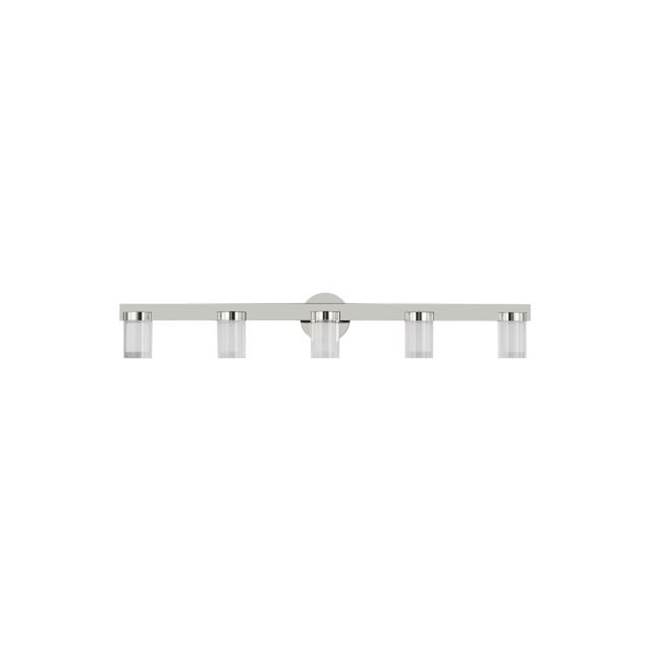 Visual Comfort Modern Collection Kelly Wearstler Esfera 5-Light Dimmable Led Large Bath Vanity With Polished Nickel Finish And Crystal Shades
