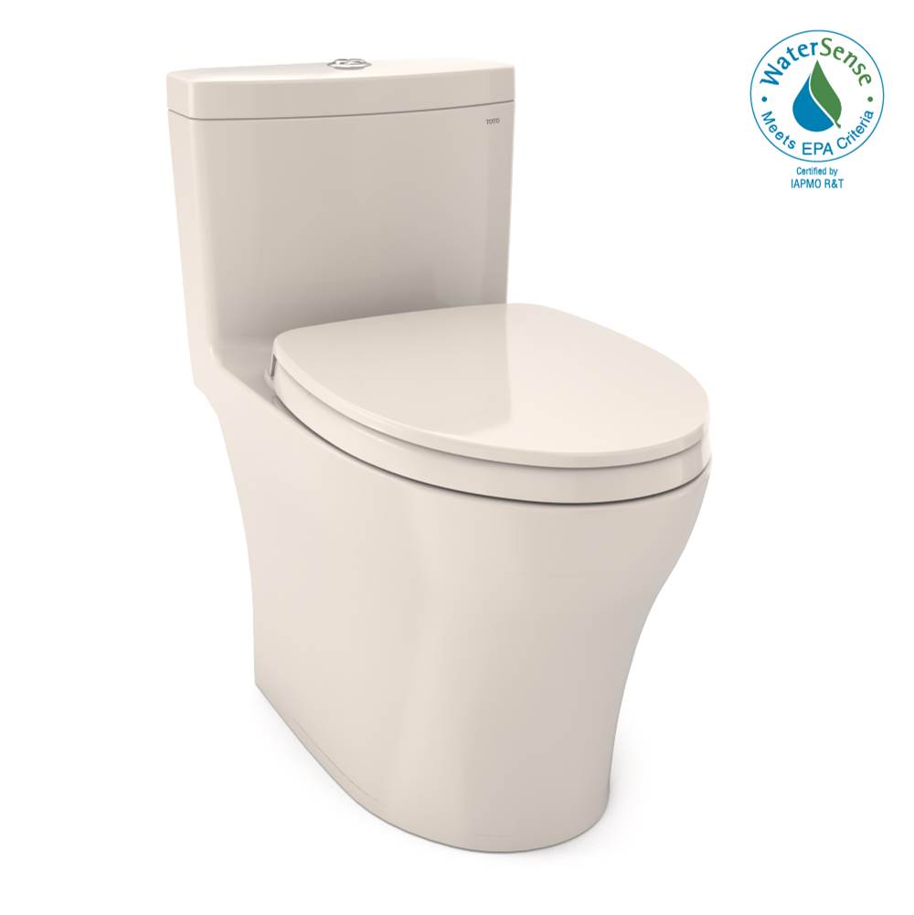 TOTO Aquia® IV One-Piece Elongated Dual Flush 1.28 and 0.8 GPF Universal Height, WASHLET®+ Ready Toilet with CEFIONTECT®, Sedona Beige