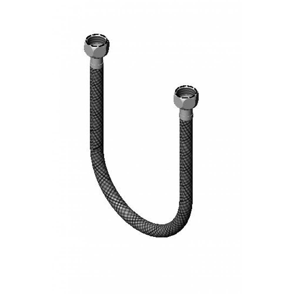 T&S Brass Flexible Connector Hose, 16'' Long, 1/2''NPSM-F x 1/2''NPSM-F
