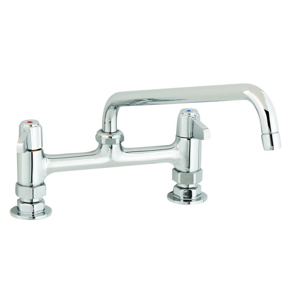 T&S Brass Faucet, 8'' Centers, Deck Mount, 6'' Swing Nozzle