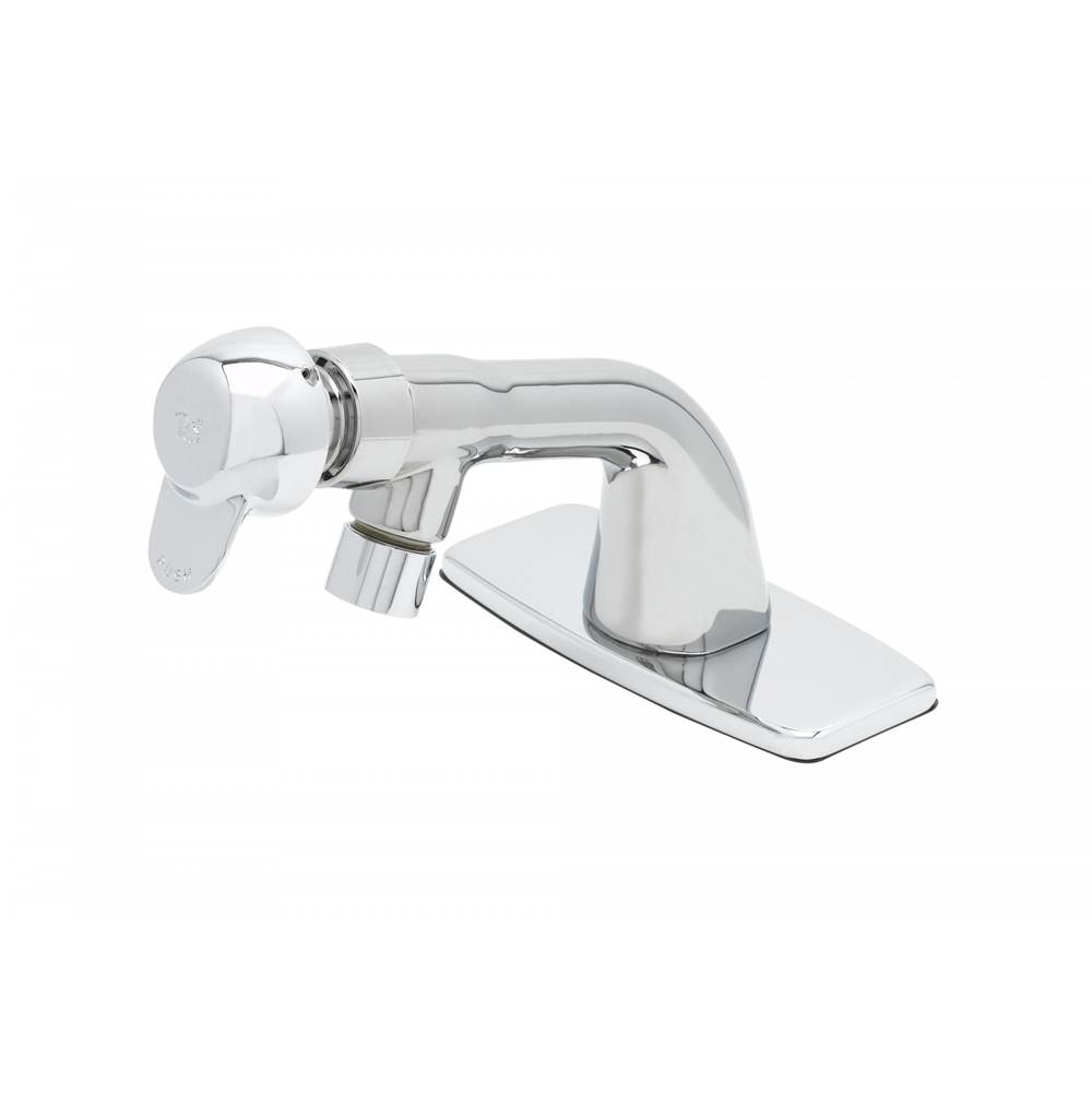 T&S Brass Lavatory Faucet, VR Deck Plate, Pivot-Action Metering, 0.5 GPM VR Outlet Device