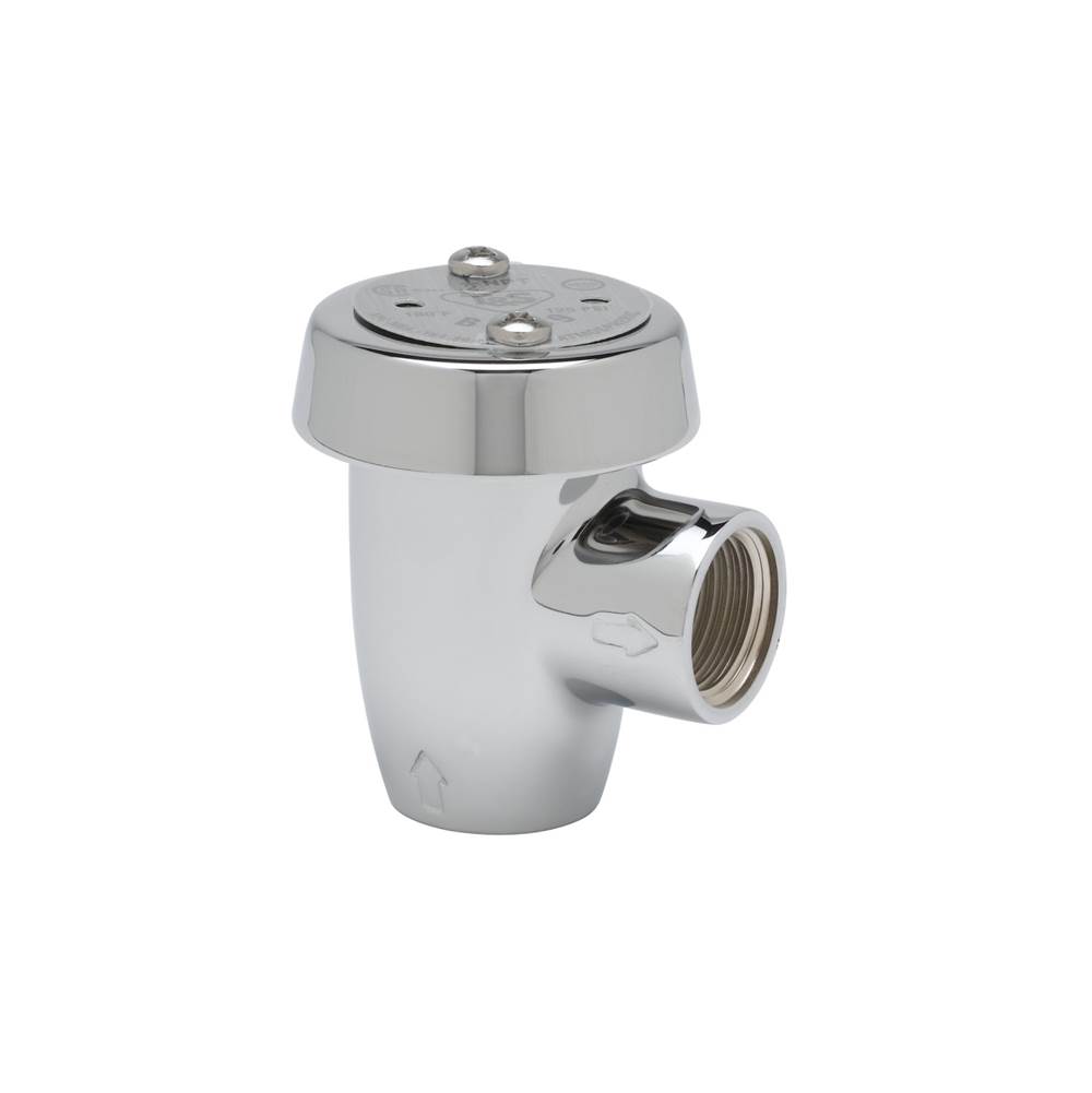 T&S Brass Vacuum Breaker, 1/2'' NPT Inlet & Outlet, Atmospheric, Polished Chrome Finish