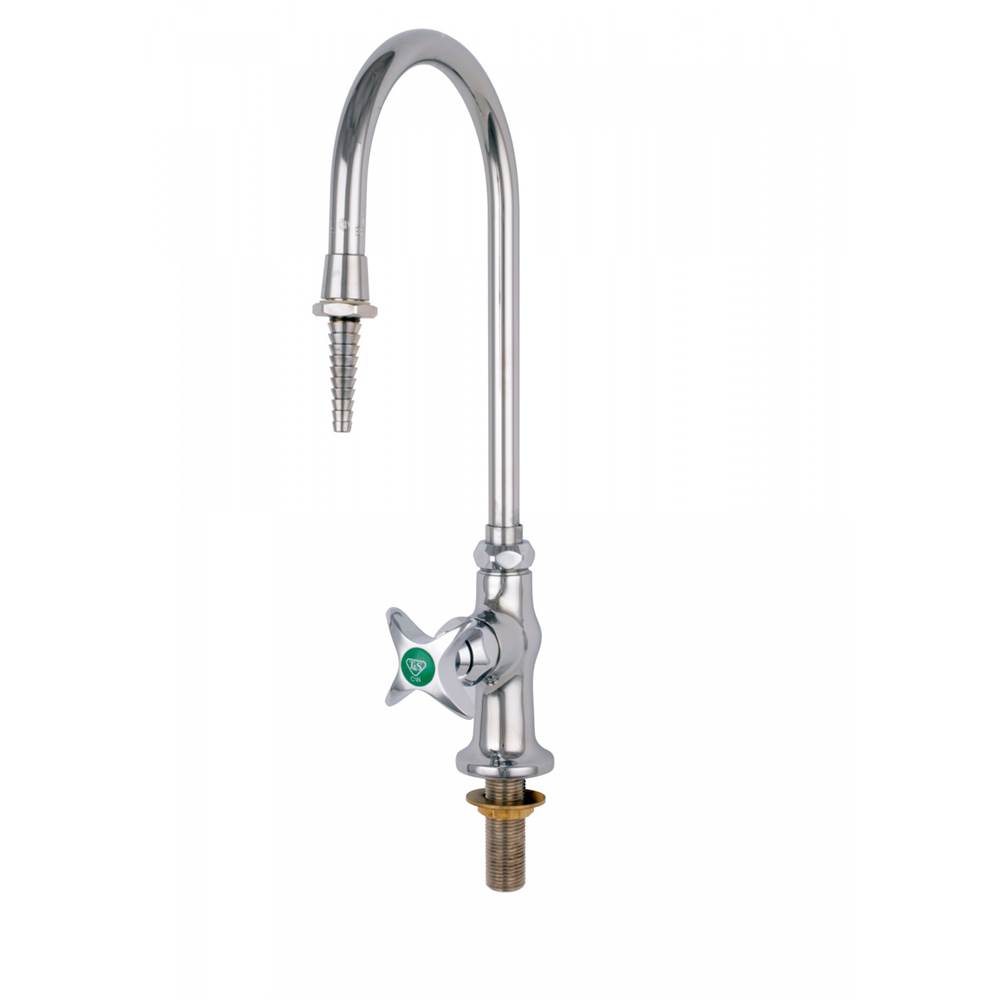 T&S Brass Lab Faucet, Tin-Lined, Single Temp, Eterna, 4-Arm Handle, Swivel/Rigid Gooseneck