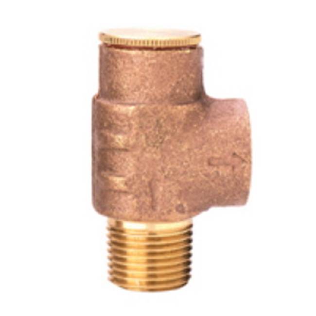 Zurn Industries 1/2'' P1550XL Pressure Relief Valve preset at 125 psi, and male NPT inlet and female NPT outlet connections