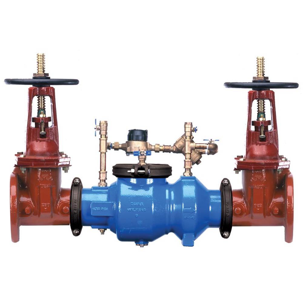 Zurn Industries 8'' 350ADA Double Check Detector Backflow Preventer with flanged inlet and grooved outlet OSandY gate Vlvs